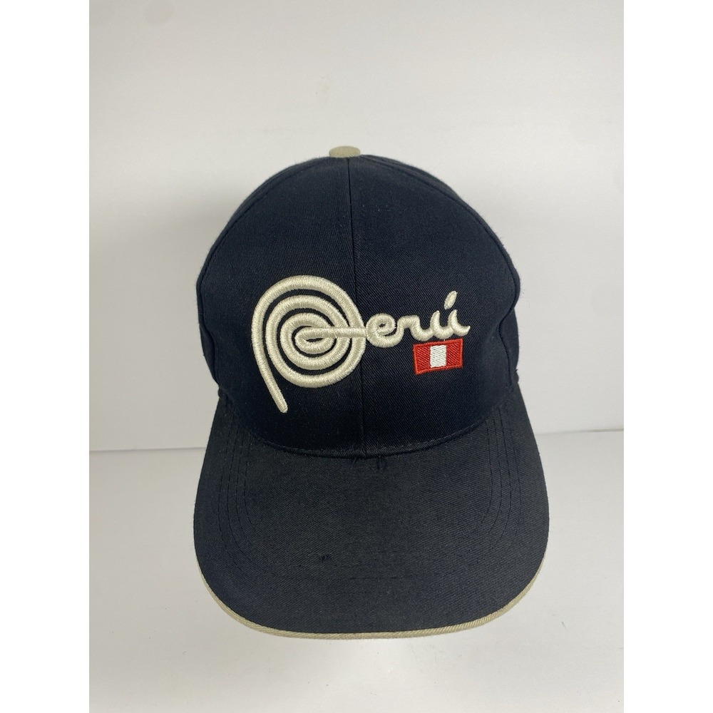 Peru Nazca Lines Llama Alpaca Embroidered Baseball Cap Black Adjustable Hat